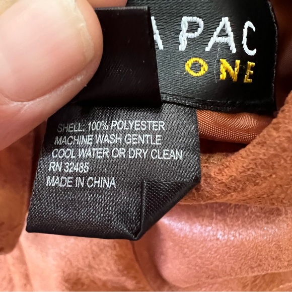 Mycra Pac Sz P Orange Reversible Coat Toggle Double Breast Small Faux Suede - Picture 7 of 7